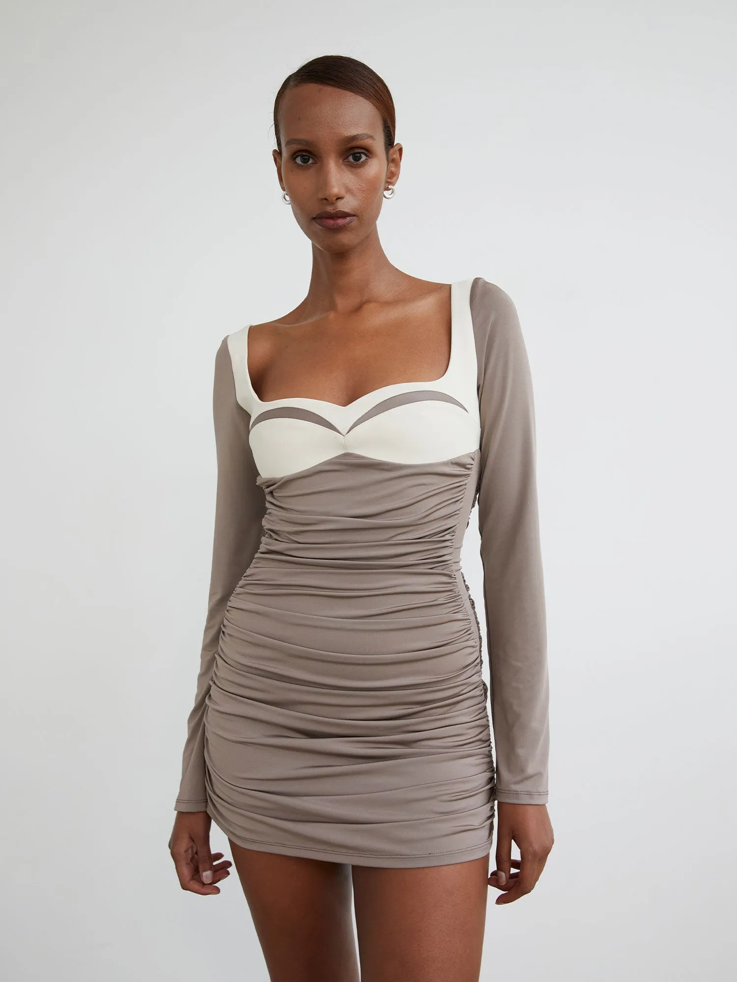 08 Talulah Mini Dress | Concrete/ Cream