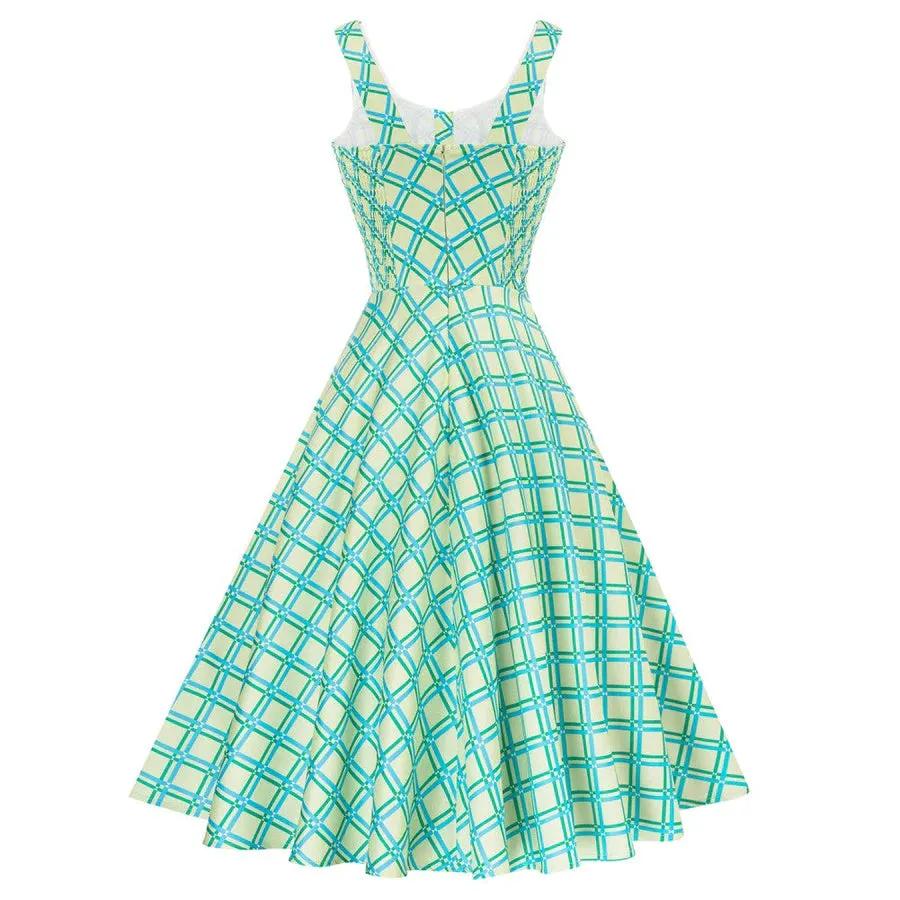 1950s Retro Vintage Sleeveless Homecoming Dresses Cocktail Party A-Line Dress for Summer