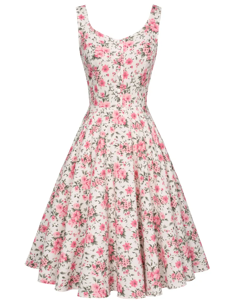 1950s Retro Vintage Sleeveless Homecoming Dresses Cocktail Party A-Line Dress for Summer