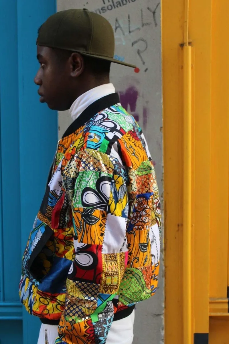 African Bomber Jacket in Patchwork