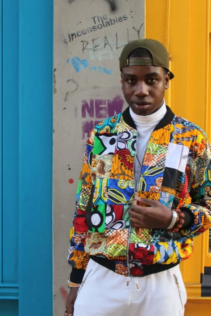 African Bomber Jacket in Patchwork