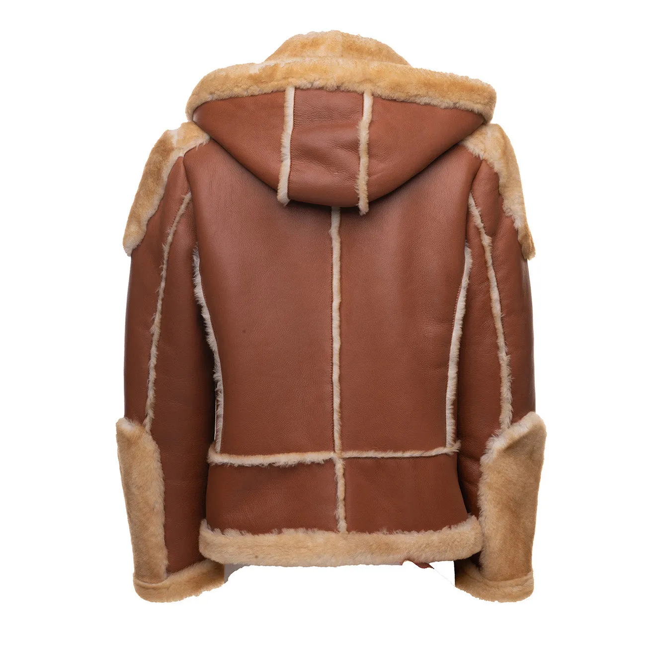 Alek's Biker Shearling Jacket with Fur Details