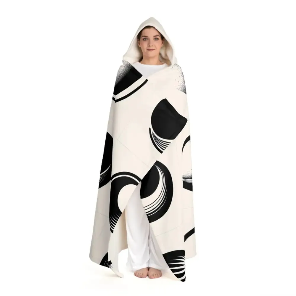 Alexandra Lunar - Moon Phases Hooded Sherpa Blanket