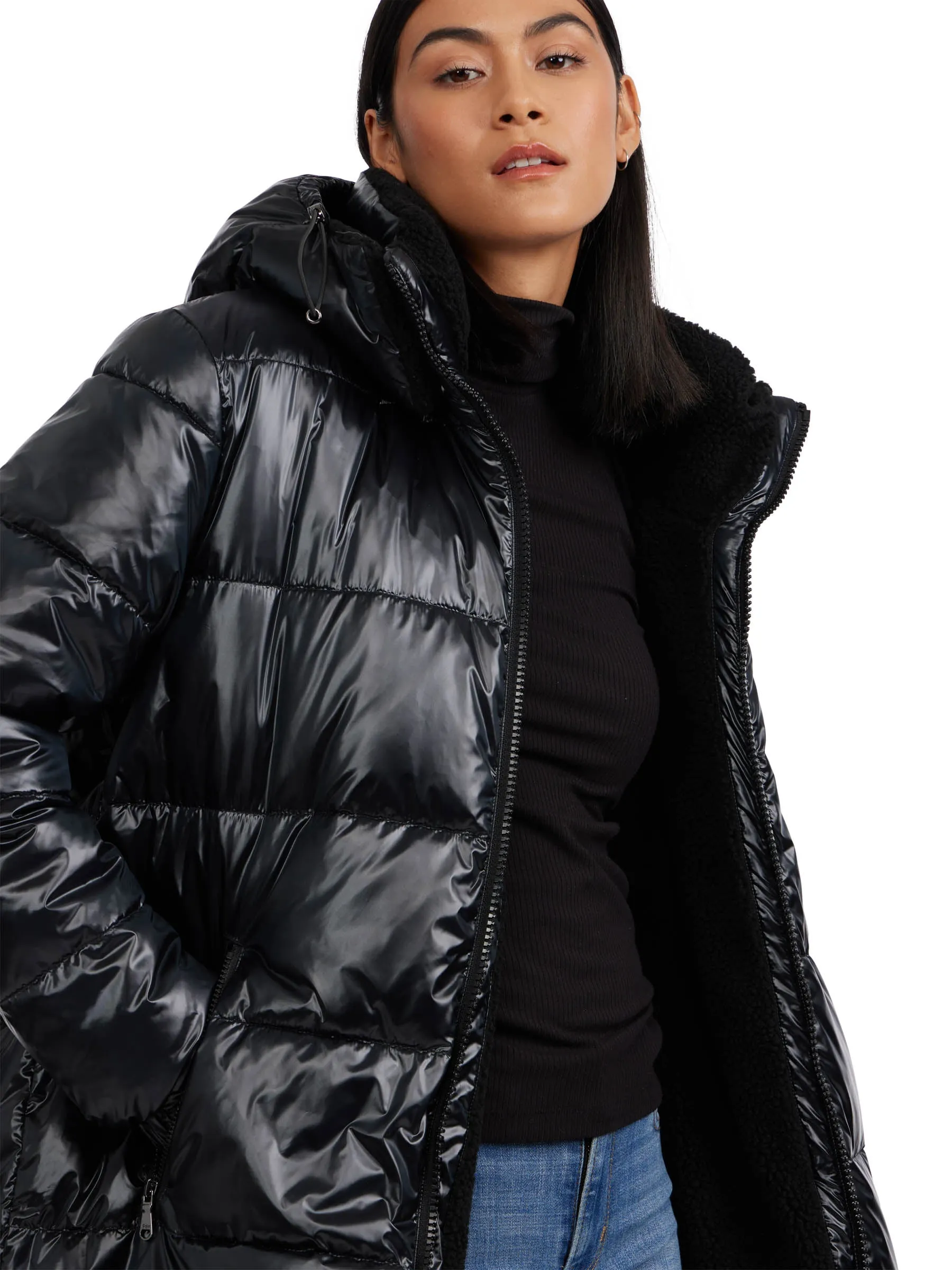 Alsephina Women's Reversible Long Puffer Jacket