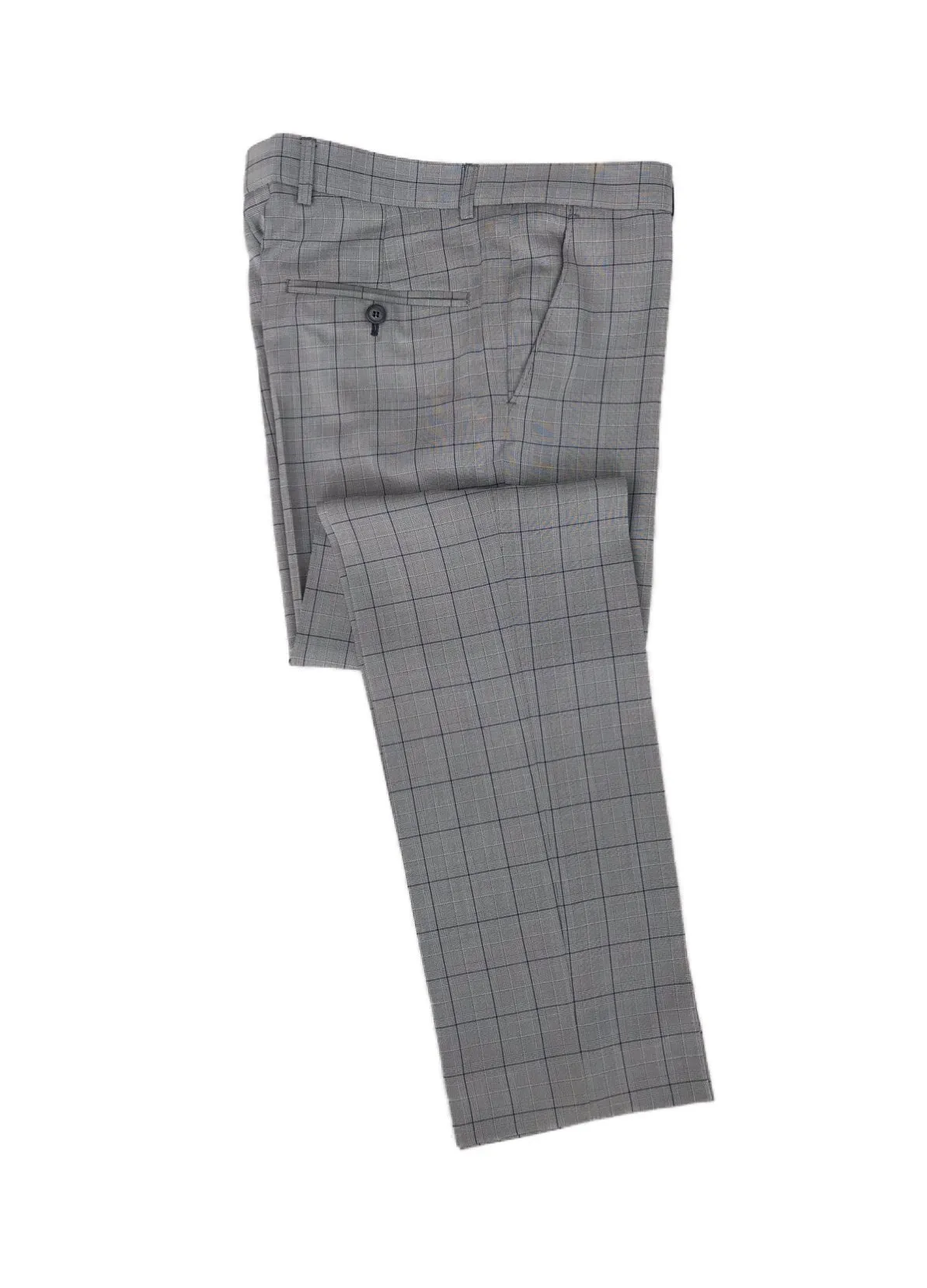 ANTIQUE ROGUE Grey/Blue Check 3 Piece Suit