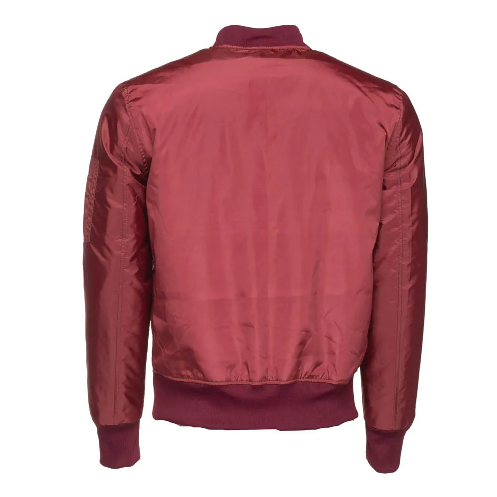 Archer's Maroon Nylon flight jacket with ribbed waist