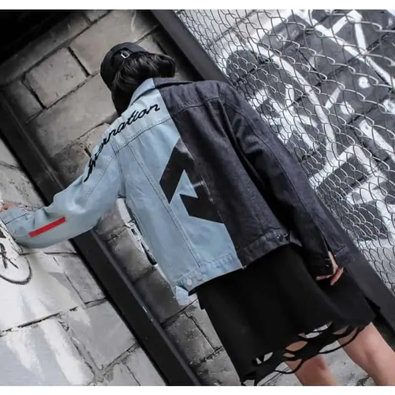 Arrows 2 Colors Block Denim Jacket