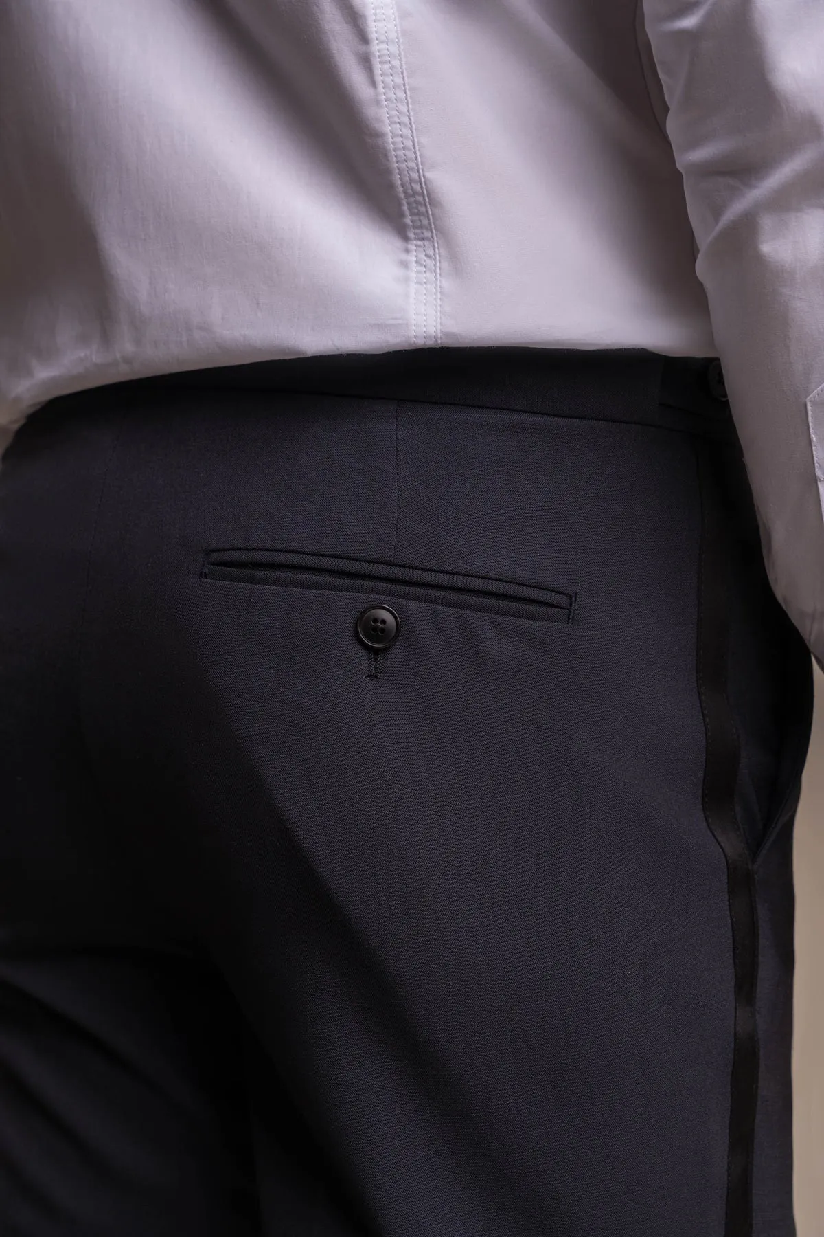 Aspen Midnight Navy Tuxedo Trousers