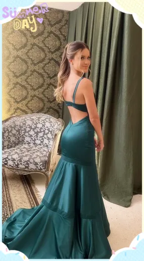 Attractive Green Prom Dresses | Classy Backless Prom Dresses Y1828