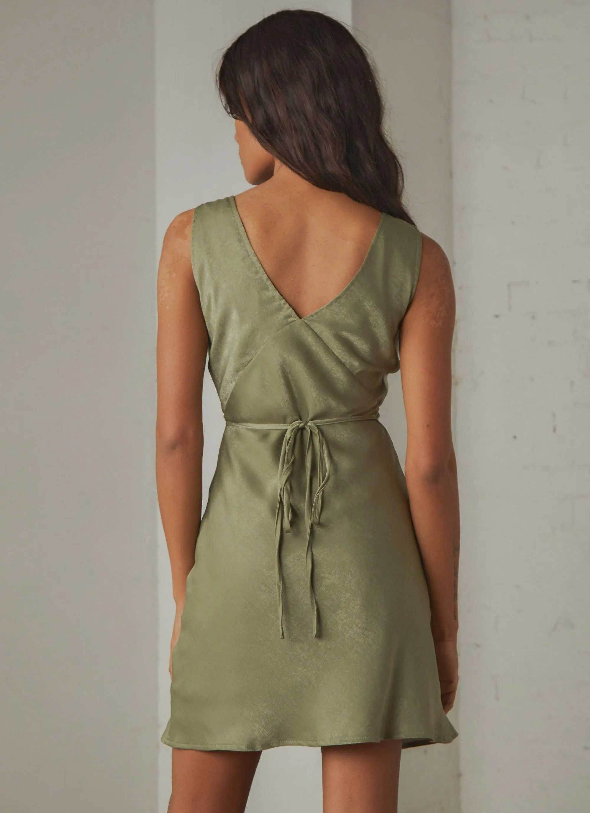 Audrey Vintage Slip Dress - Khaki