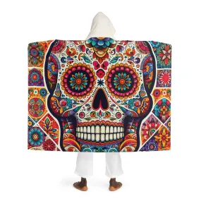 Aurelia Noir - Sugar Skull Hooded Sherpa Blanket