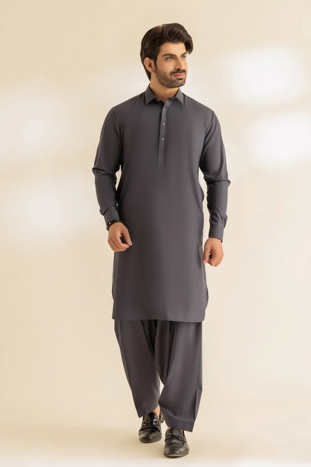 B-SAND-BLENDED-SHALWAR SUIT - (GSSR24-010)