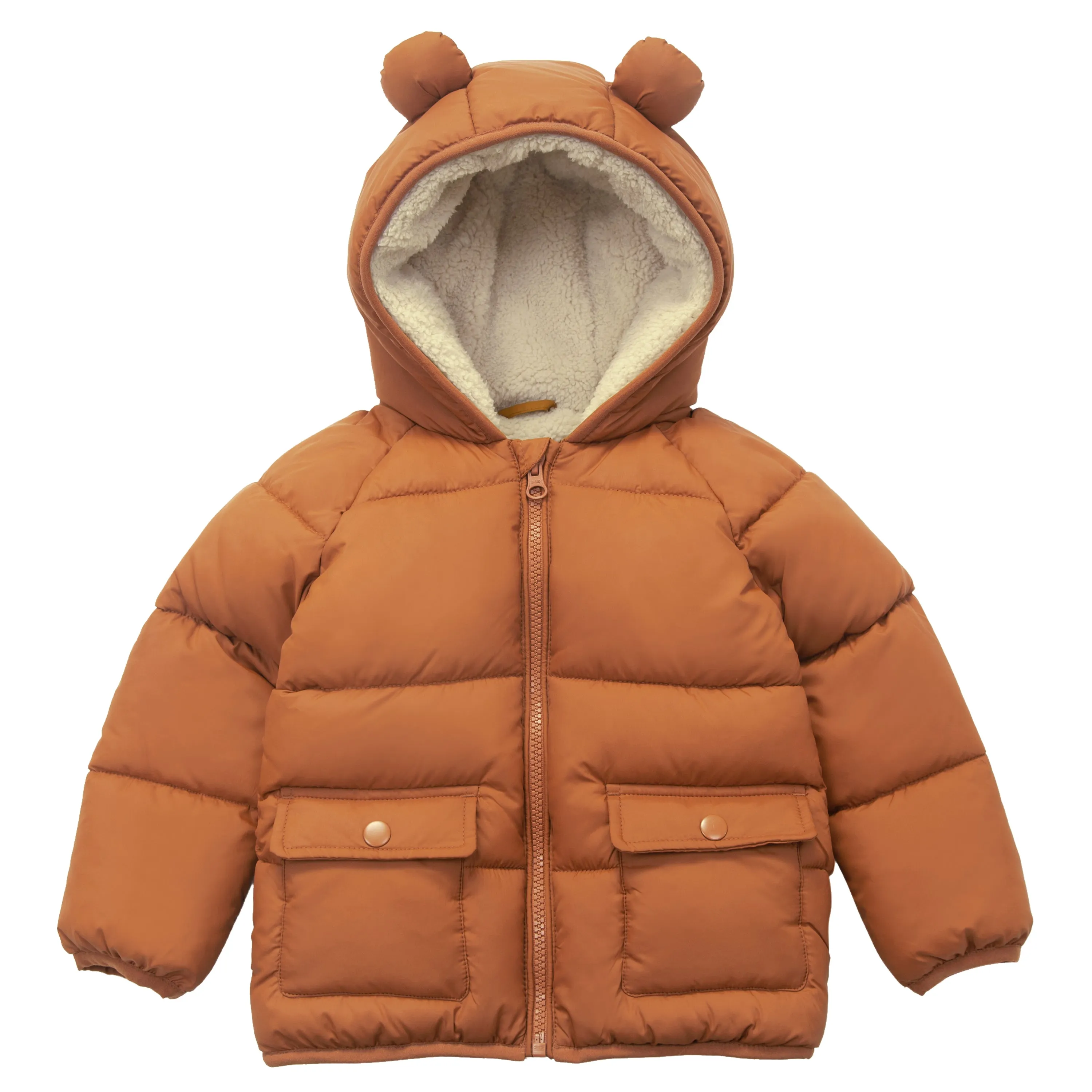 Baby Boys' Water-Resistant Sherpa Fleece Lined Puffer Jacket Winter Coat for Newborn Infants Toddler