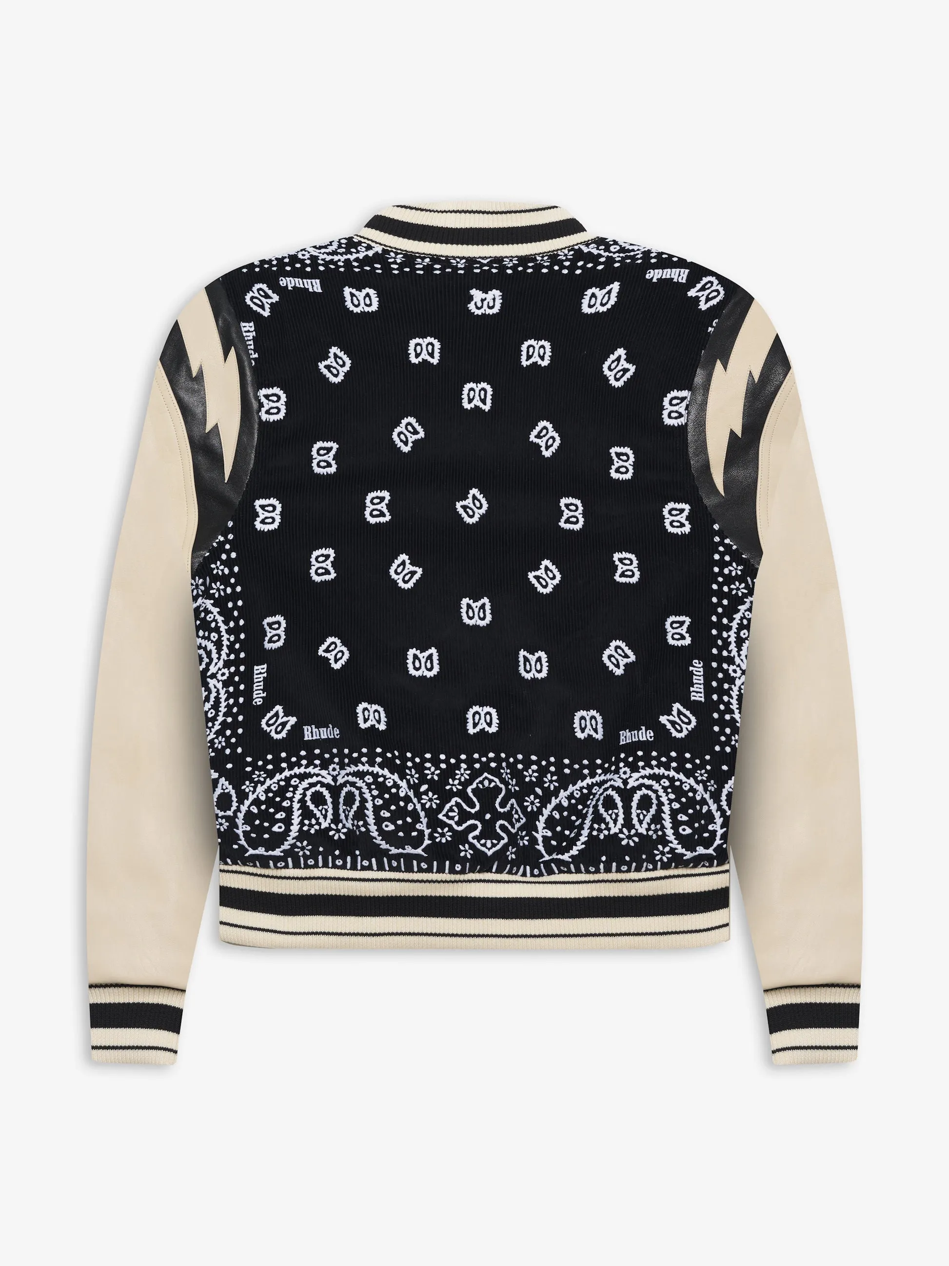 BANDANA BOMBER JACKET - BLACK/WHITE