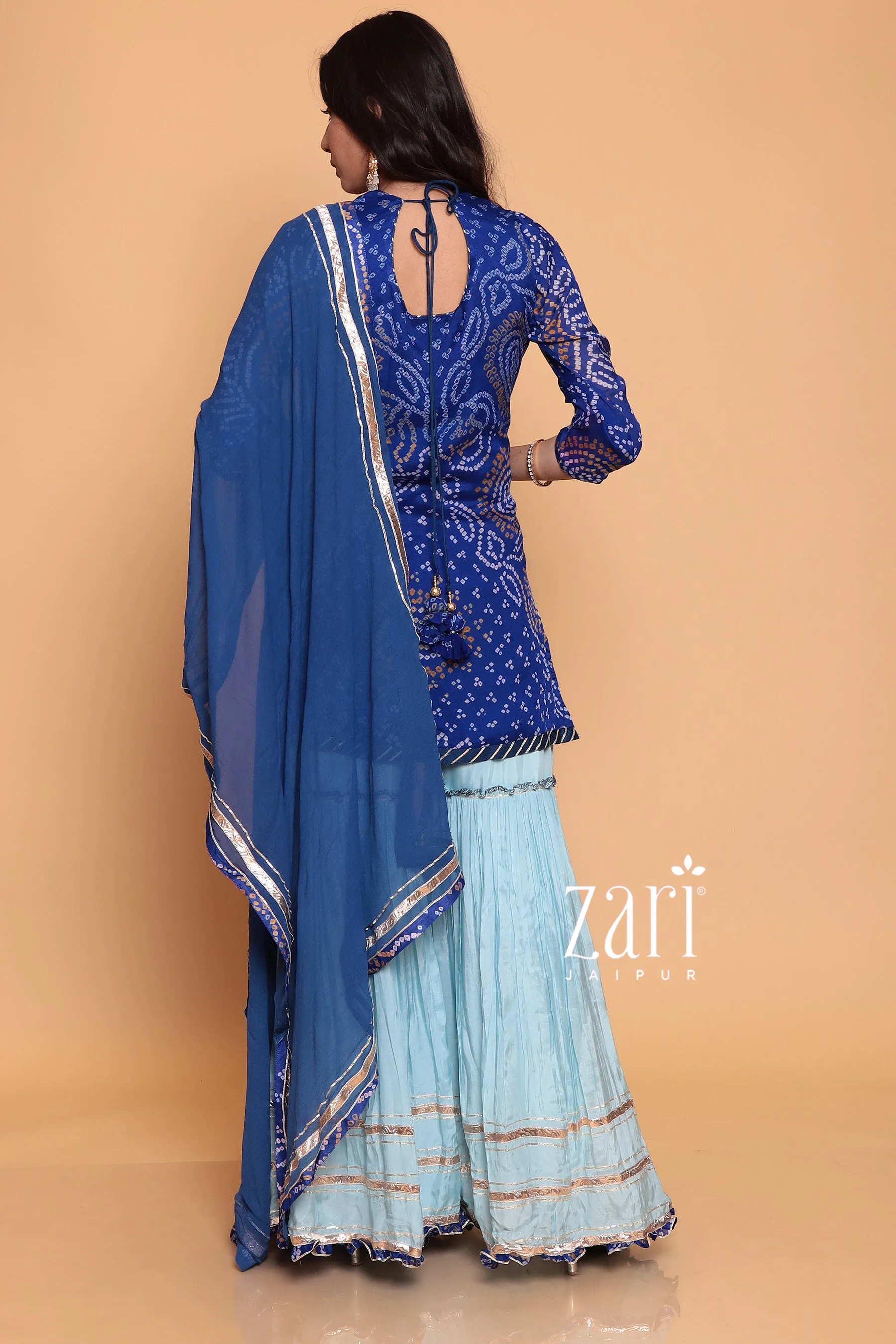 Bandhej Georgette Suit with Gota Patti  work.