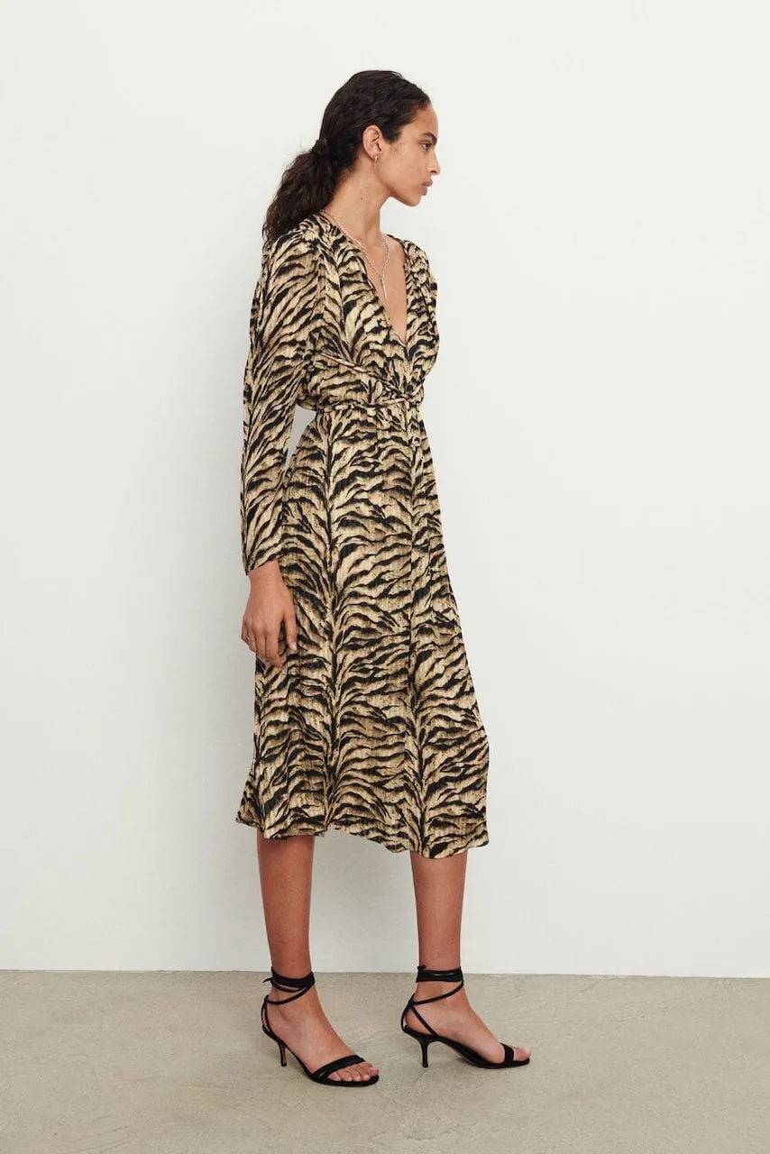 Bash Paris Imany Dress in Beige Zebra