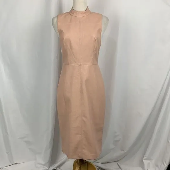 BCBG NWTPink Faux Leather Dress