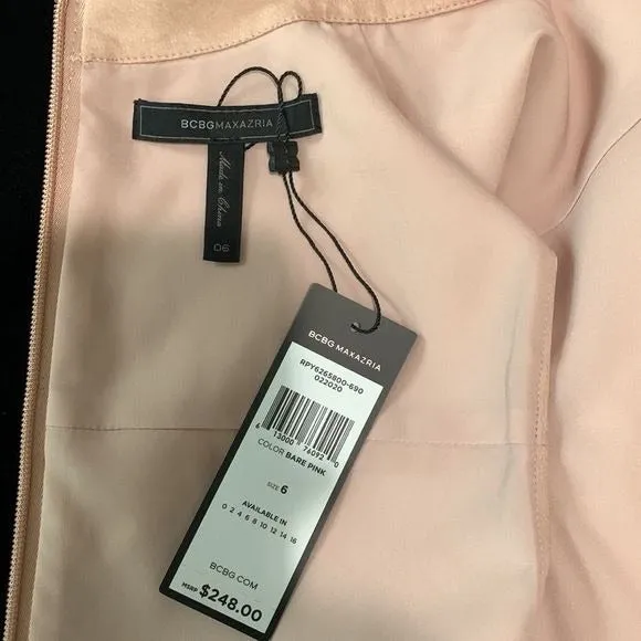 BCBG NWTPink Faux Leather Dress