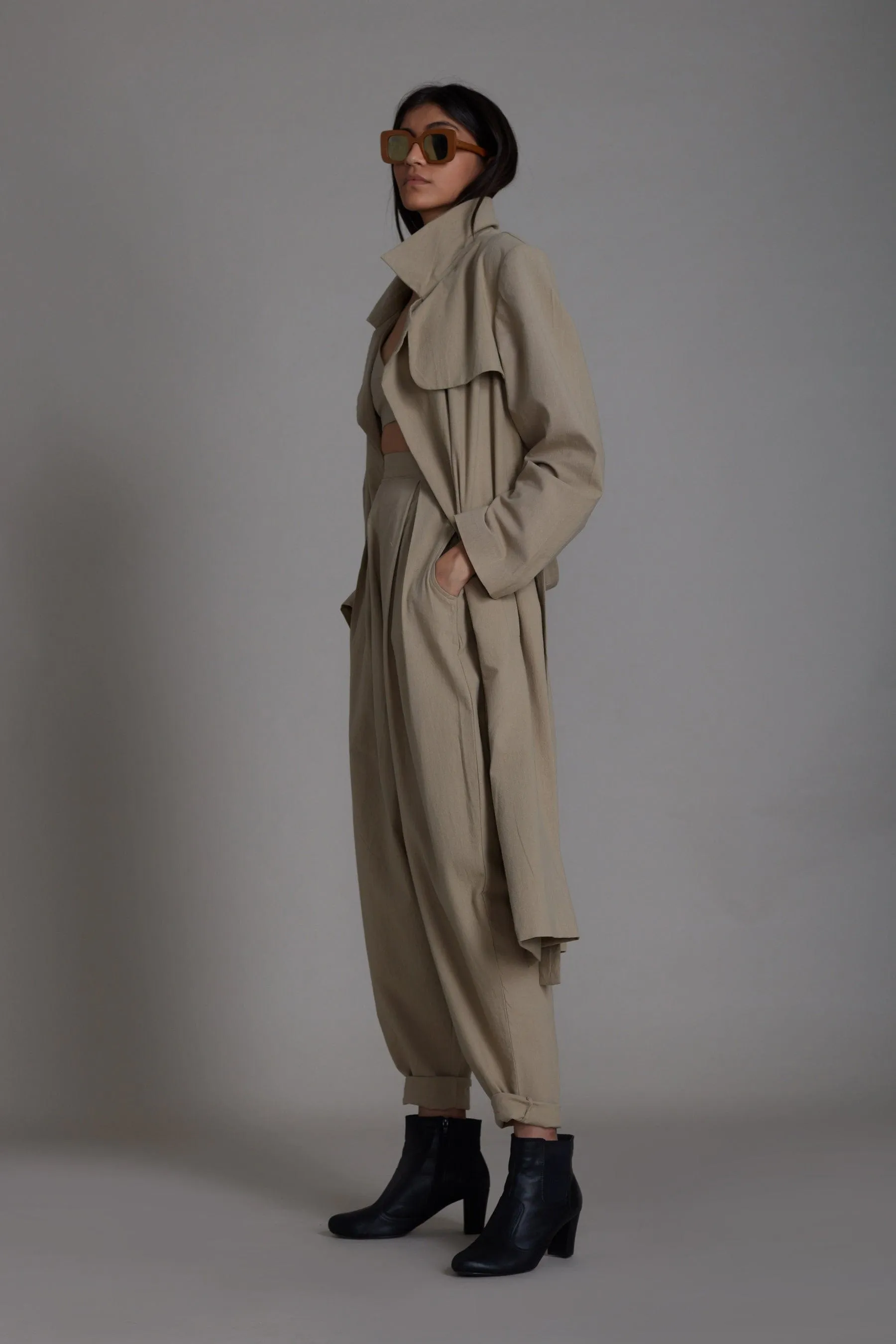 Beige Milestone Trench Jacket