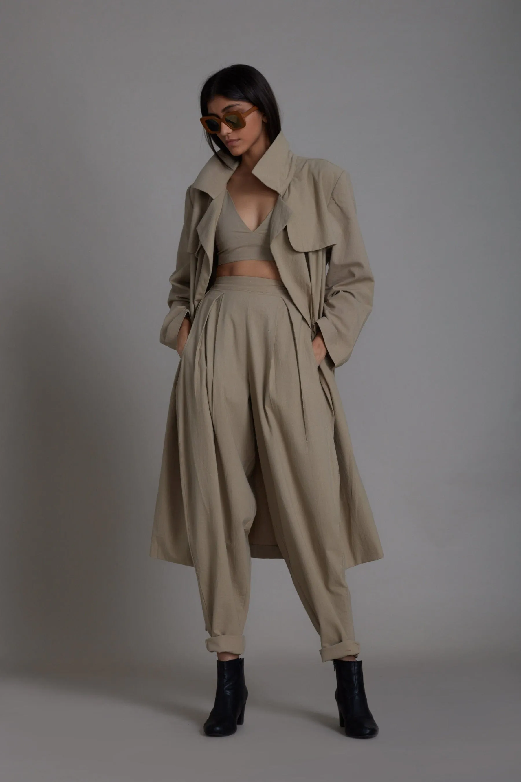 Beige Milestone Trench Jacket