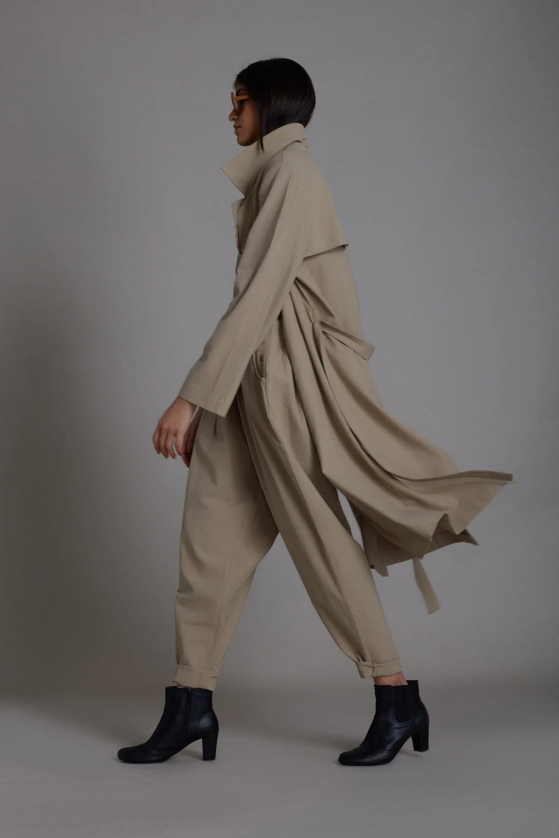 Beige Milestone Trench Jacket