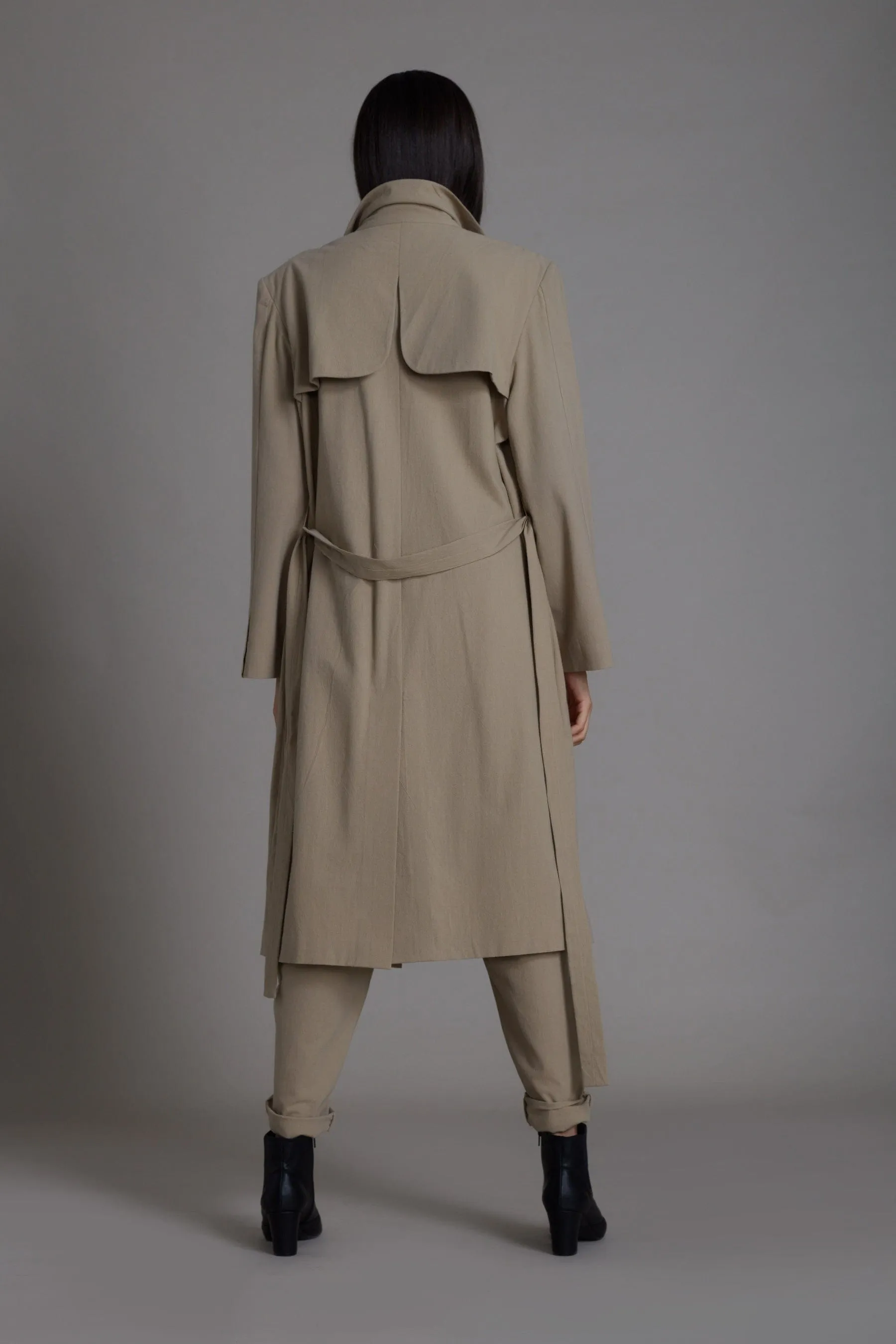 Beige Milestone Trench Jacket