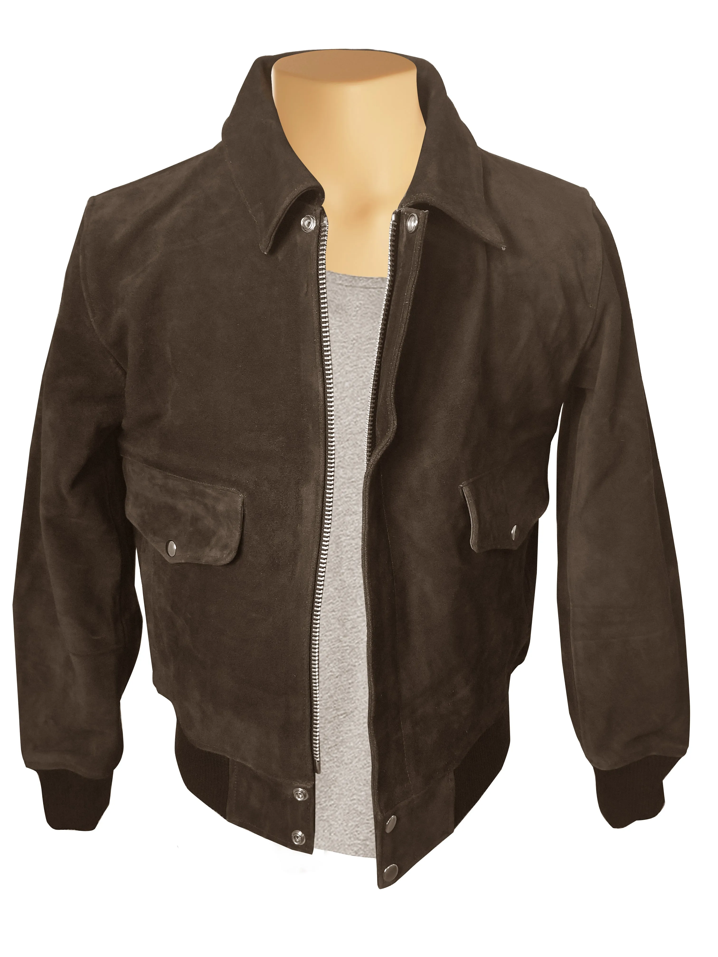 Bernard's Dark Brown Bomber Style Leather Jacket