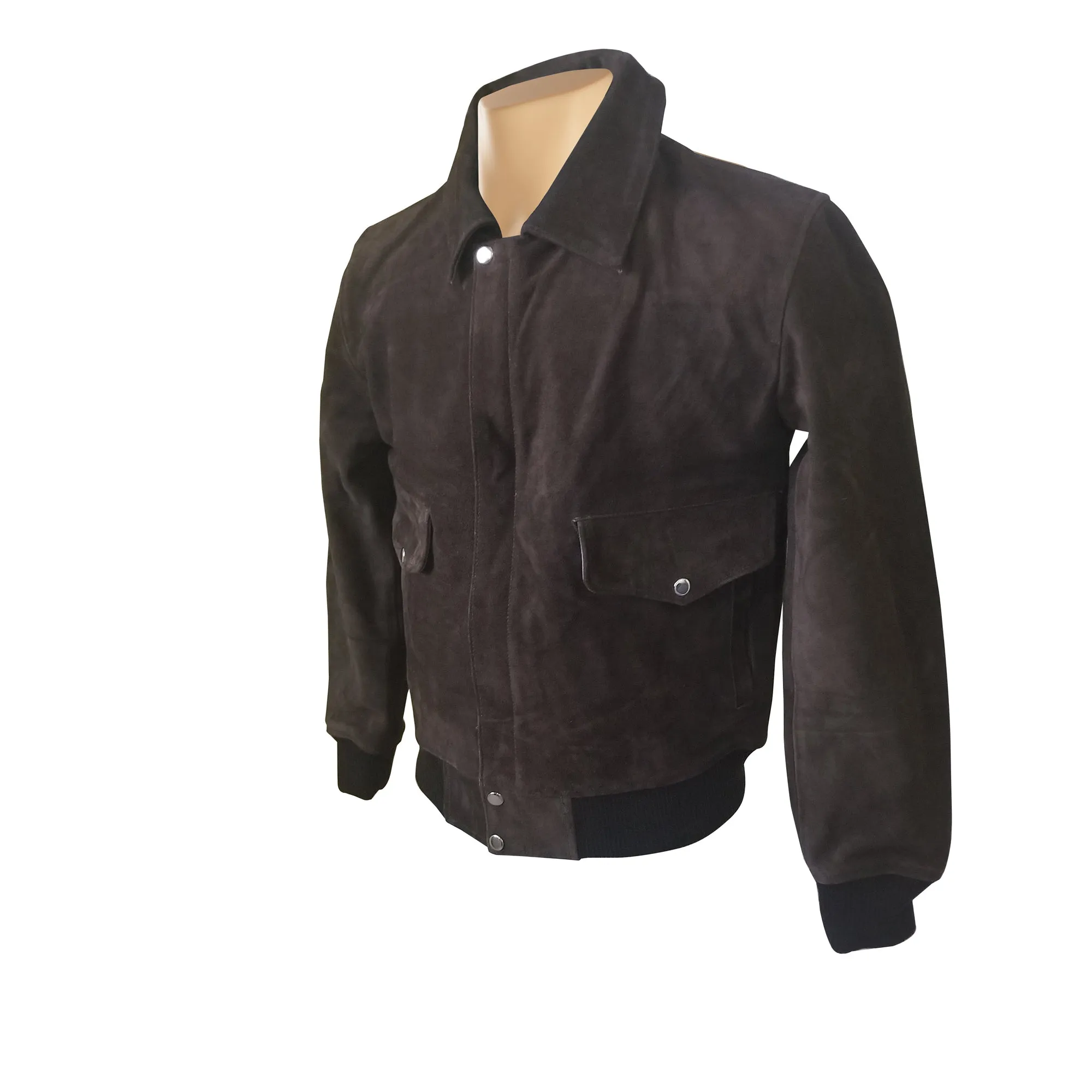 Bernard's Dark Brown Bomber Style Leather Jacket