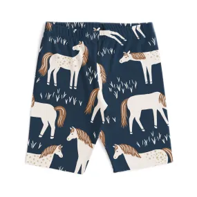 Bike Shorts - Horses Navy