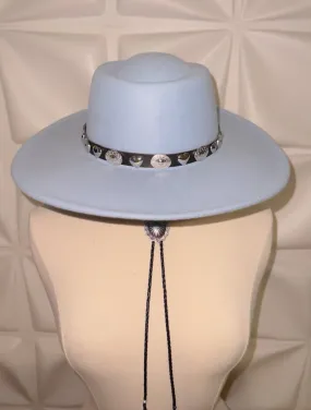 Blue outlaw Heart studded hat