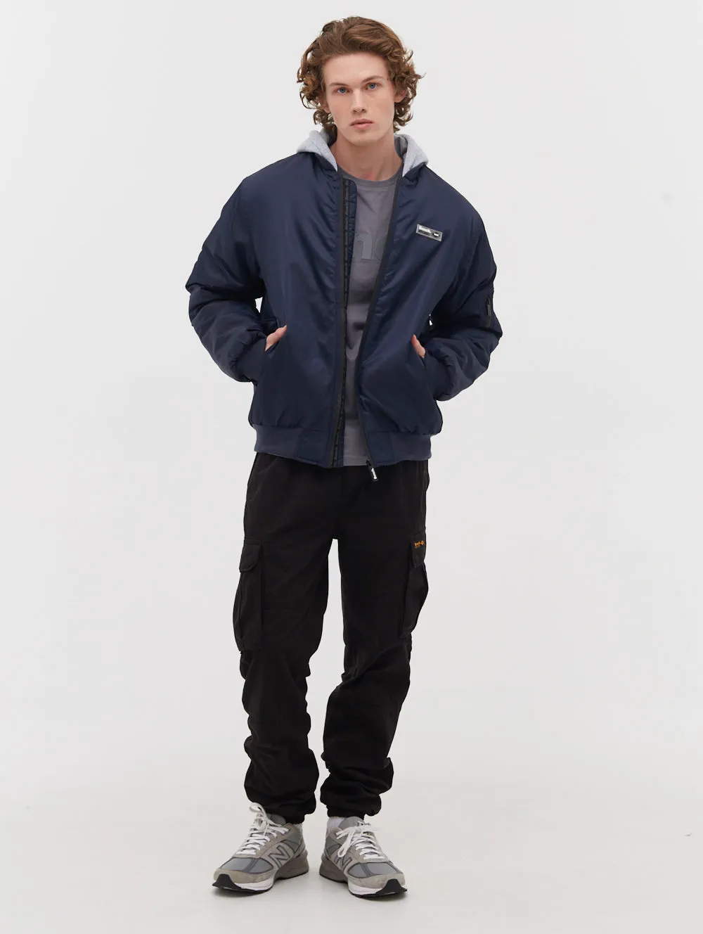 Bomper Fleece Hood Bomber Jacket -