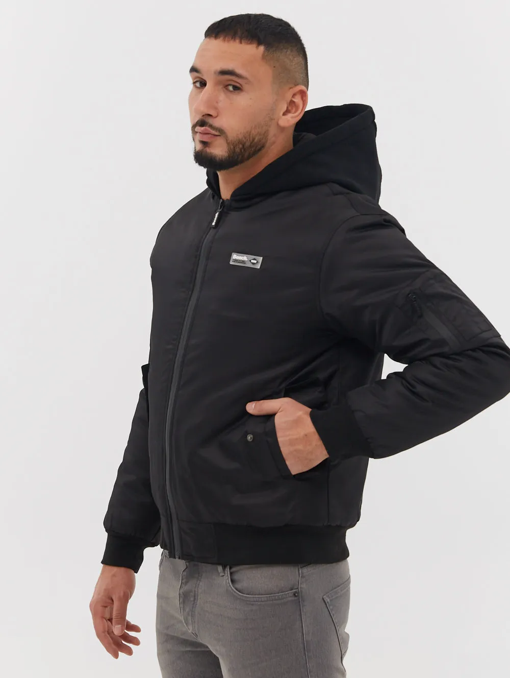 Bomper Fleece Hood Bomber Jacket -