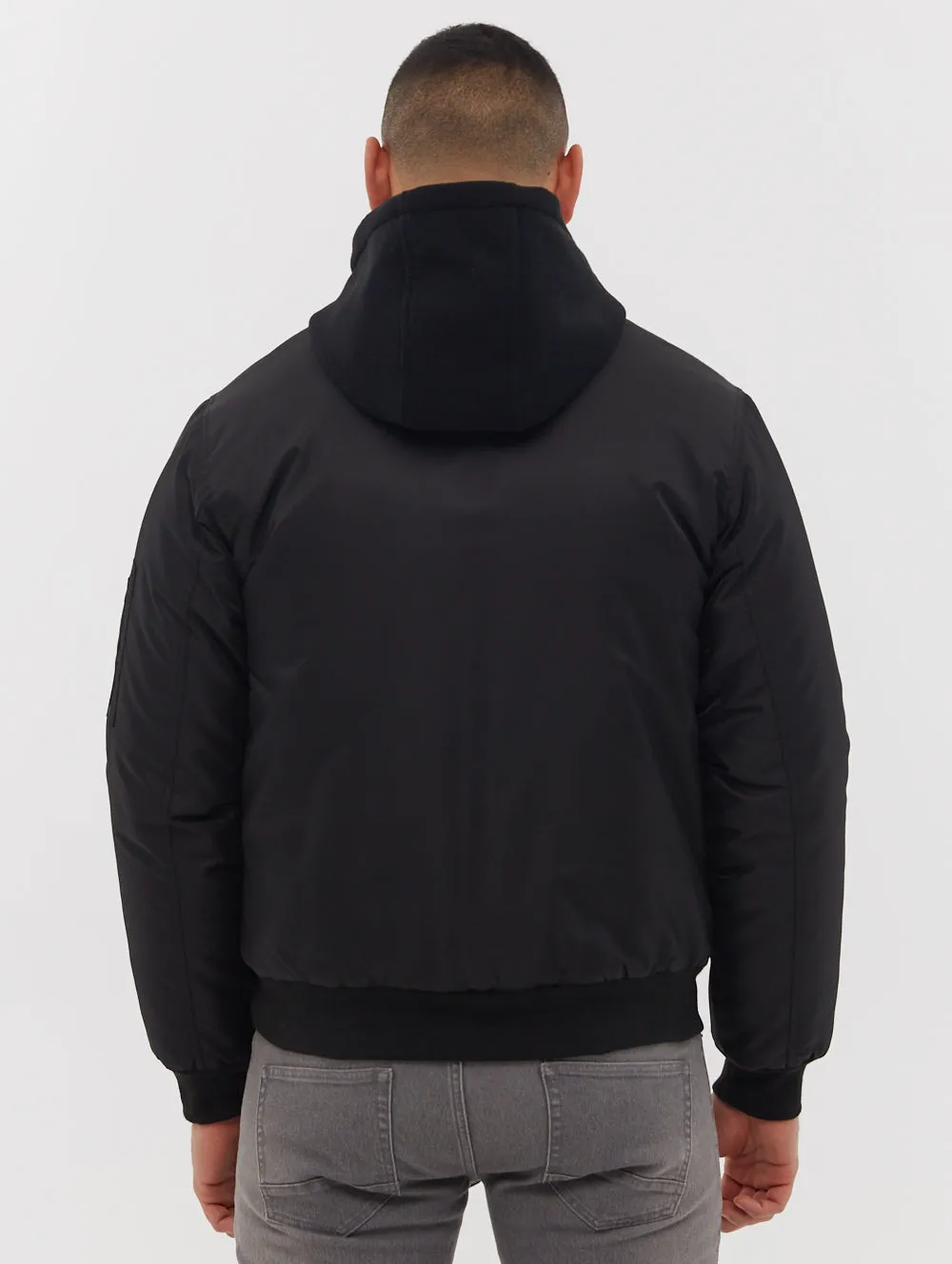 Bomper Fleece Hood Bomber Jacket -