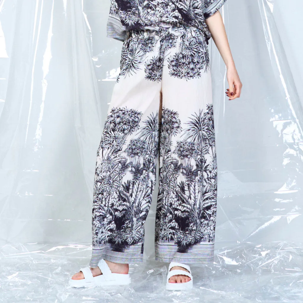 Botanical print trousers wholesale