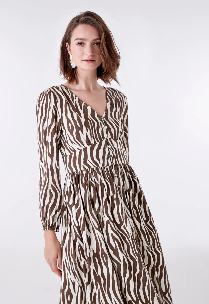 Brown Animal Print Dress