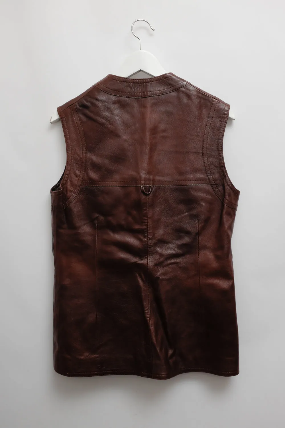 BROWN LEATHER VINTAGE VEST