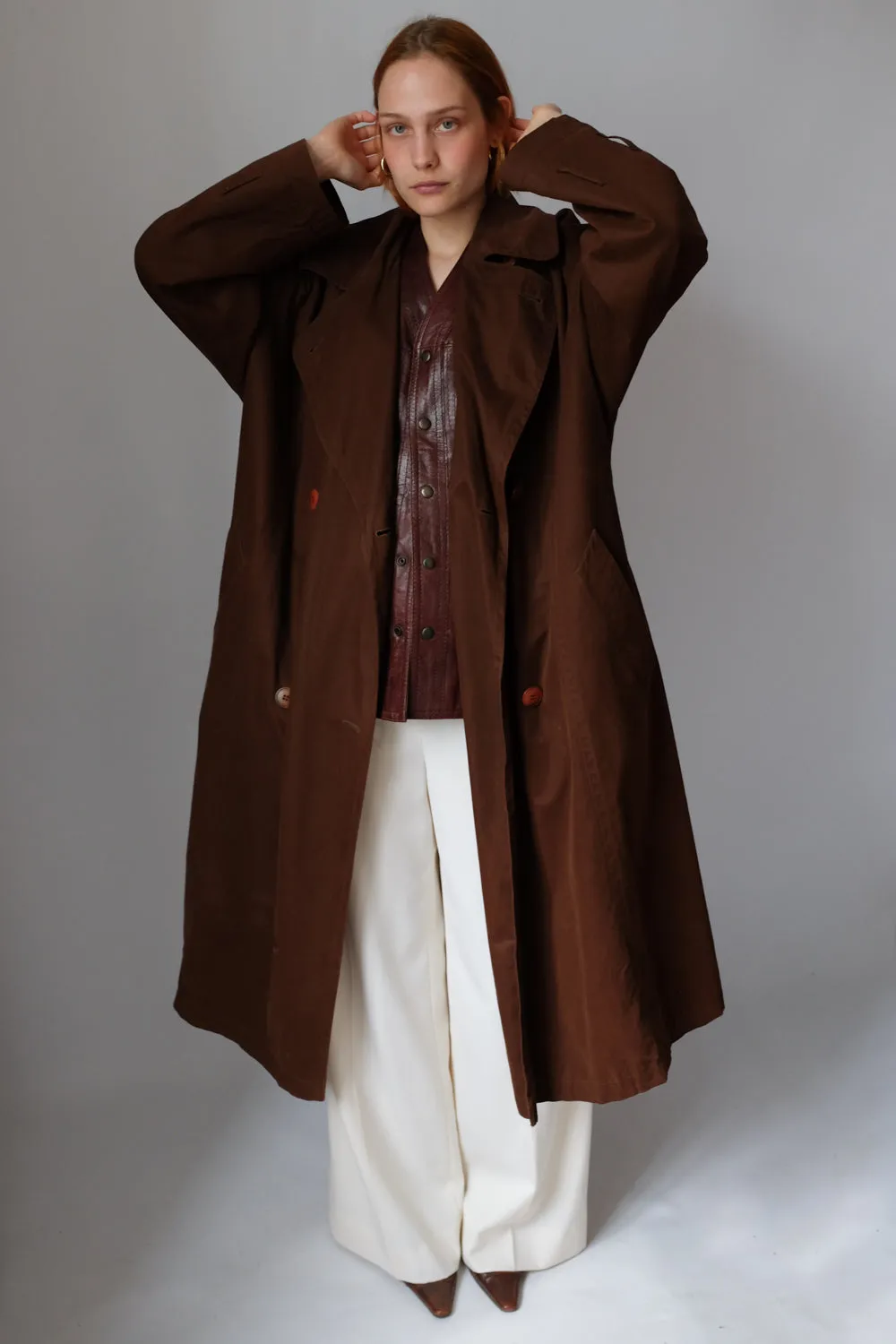 BROWN LEATHER VINTAGE VEST