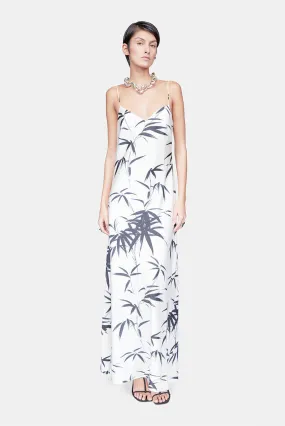 Brushstroke Slip Dress - Palm Print