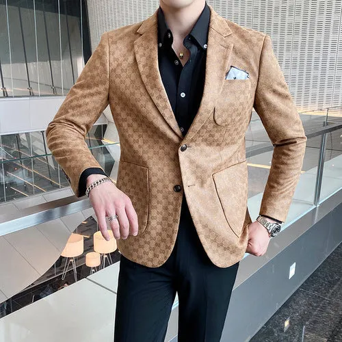 Business Casual Men Blazers Suit Jacket