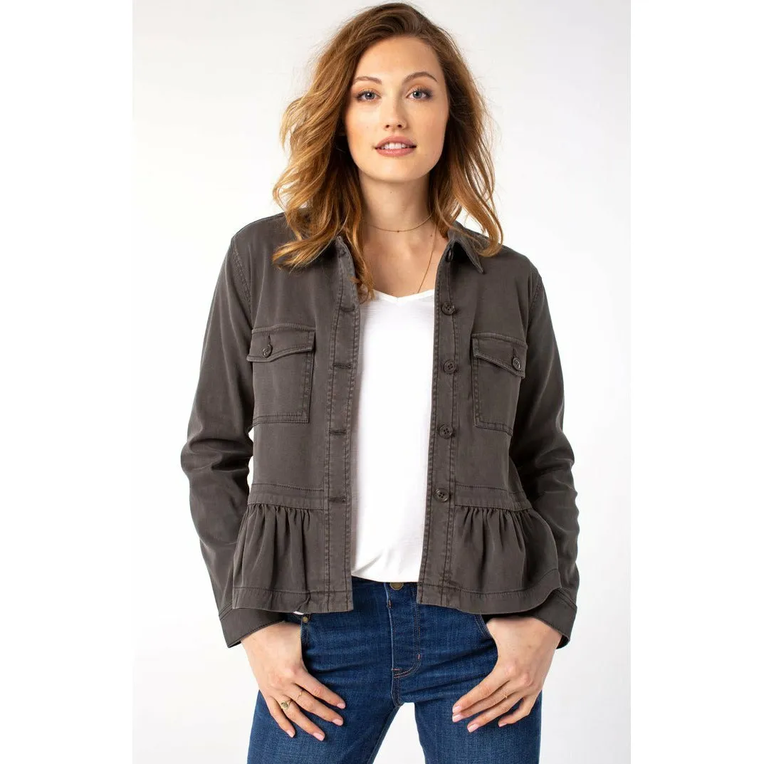 Cargo Jacket With Peplum Hem