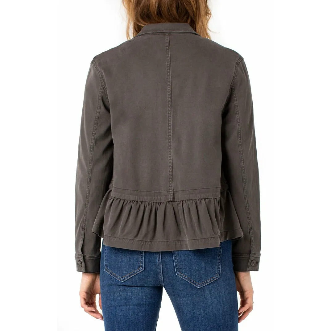 Cargo Jacket With Peplum Hem