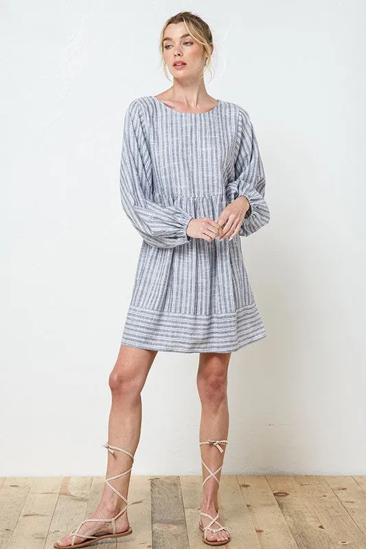 CARLY STRIPED MINI DRESS