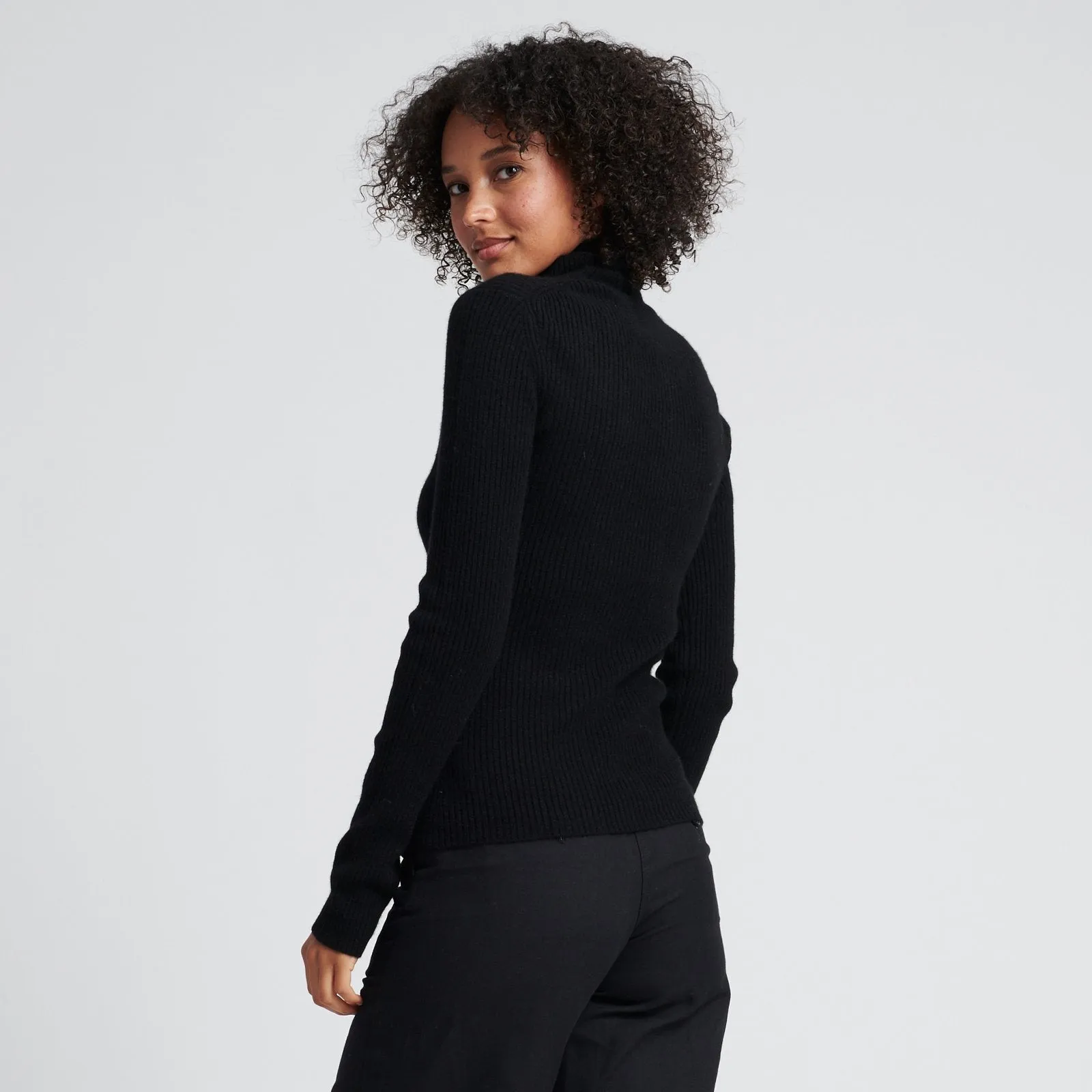 Cashmere Ribbed Turtleneck