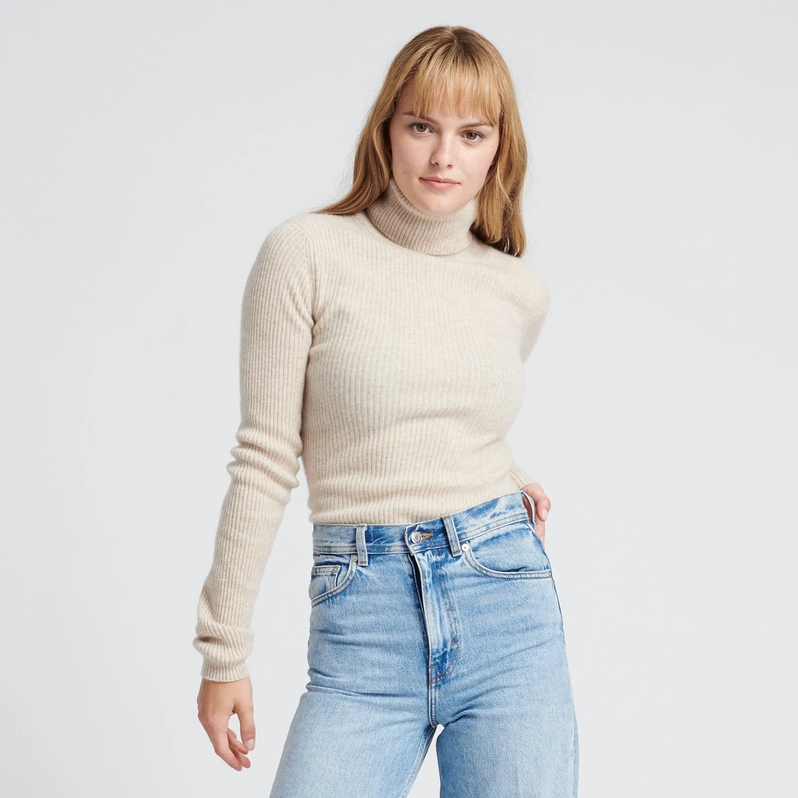 Cashmere Ribbed Turtleneck