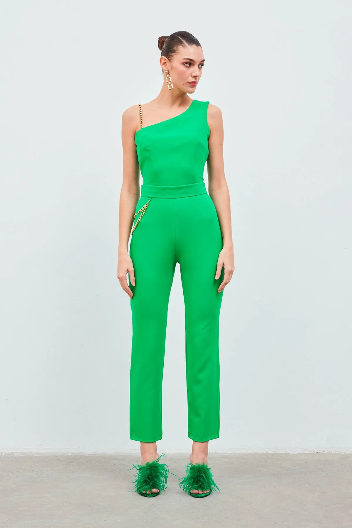 Chain Accessory Trousers - GREEN