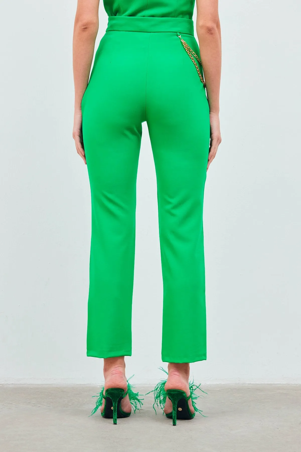 Chain Accessory Trousers - GREEN