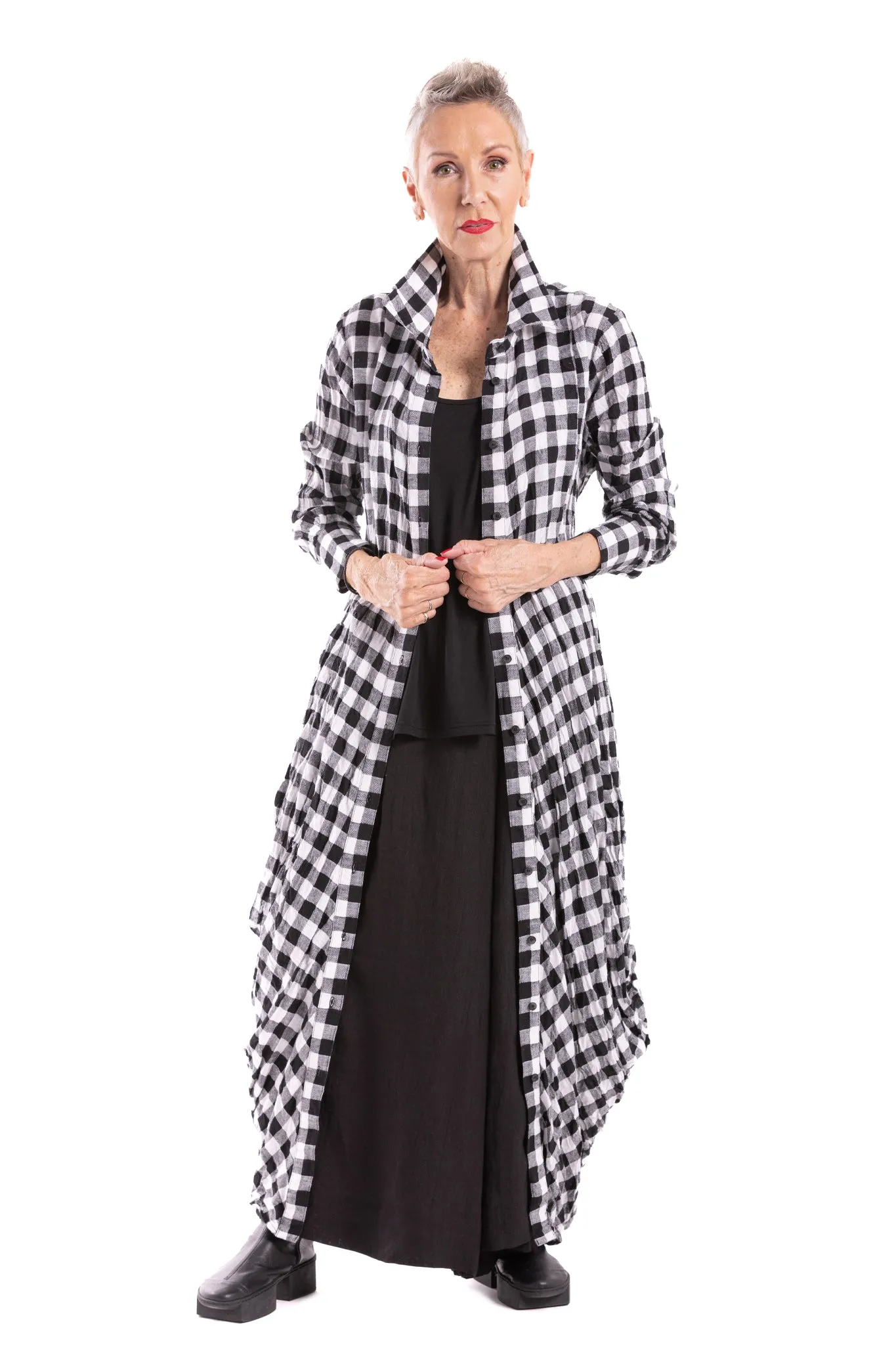 CHECKER TIE DRESS CH