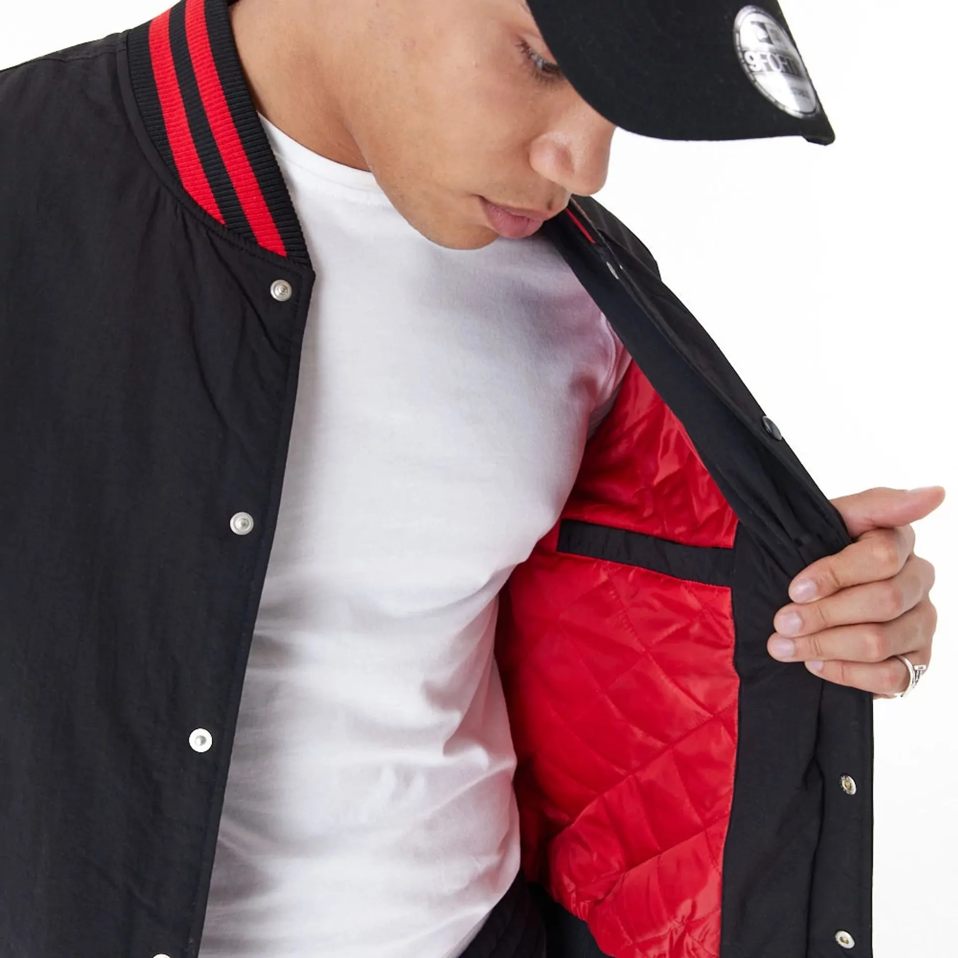 Chicago Bulls NBA Script Logo Black Bomber Jacket