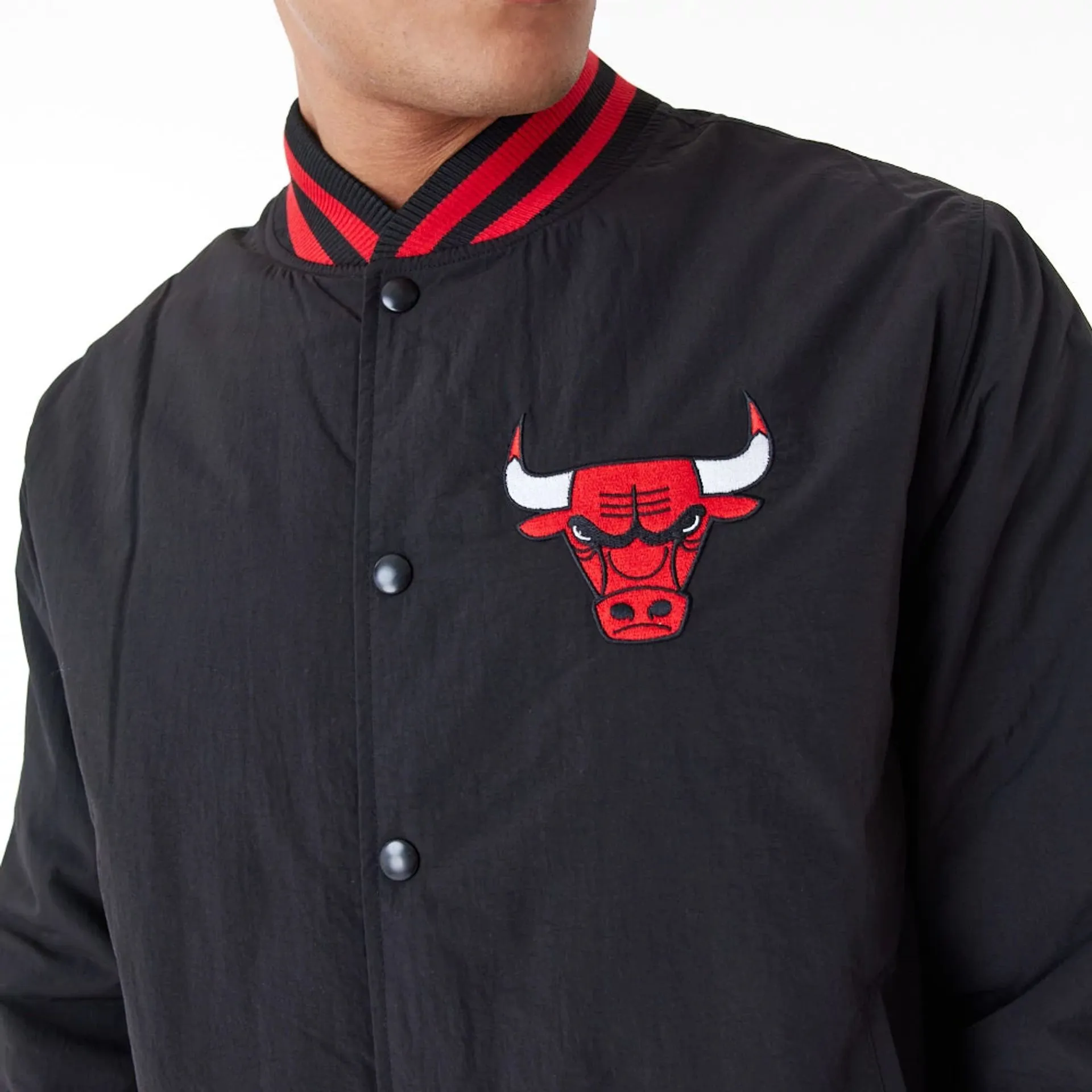 Chicago Bulls NBA Script Logo Black Bomber Jacket