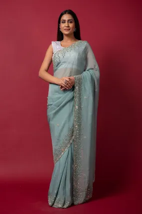 Cocktail Mint Saree